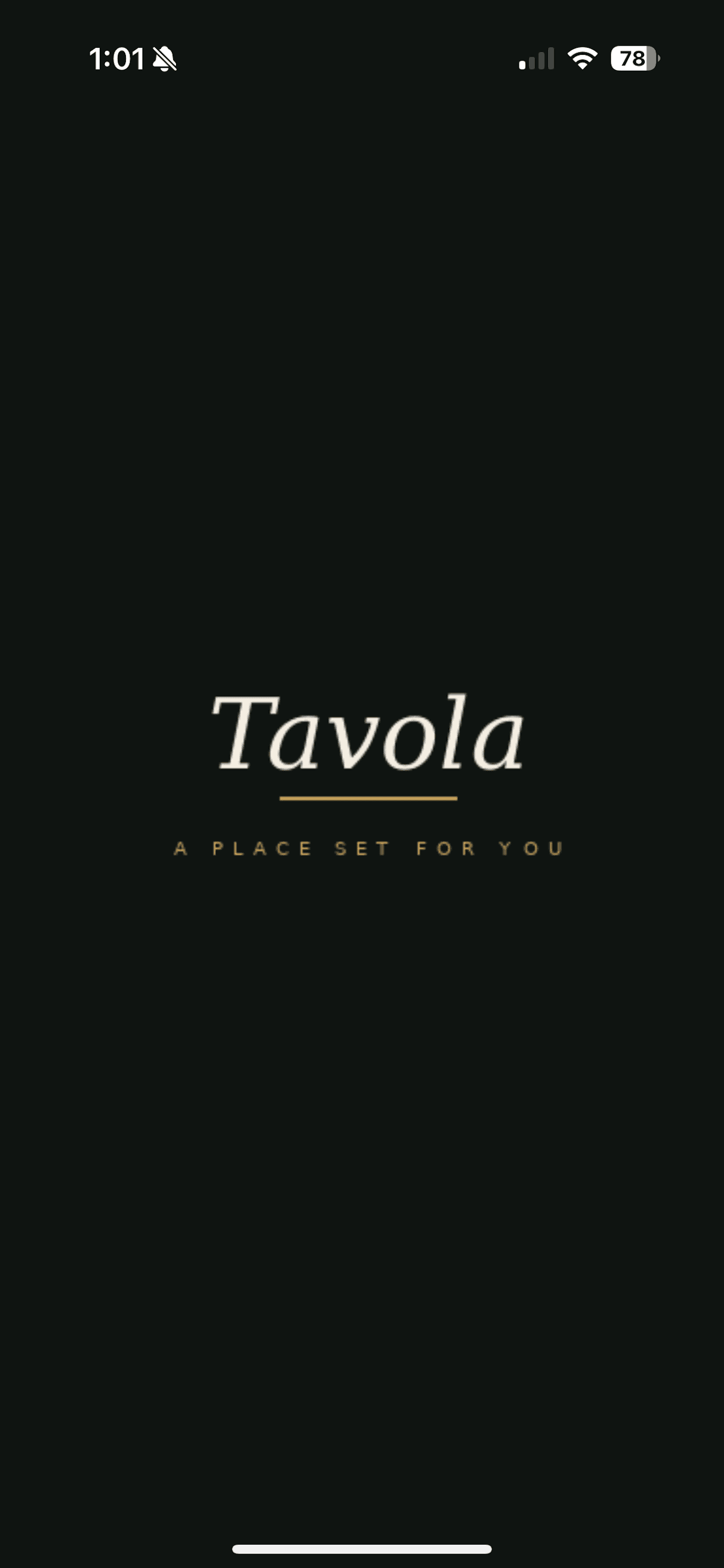 Tavola launch screen
